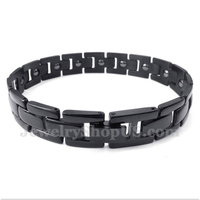 Bracciale Magnetico In Titanio Nero Da Uomo