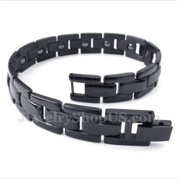 Bracciale Magnetico In Titanio Nero Da Uomo