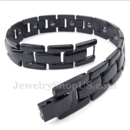 Bracciale Magnetico In Titanio Nero Da Uomo