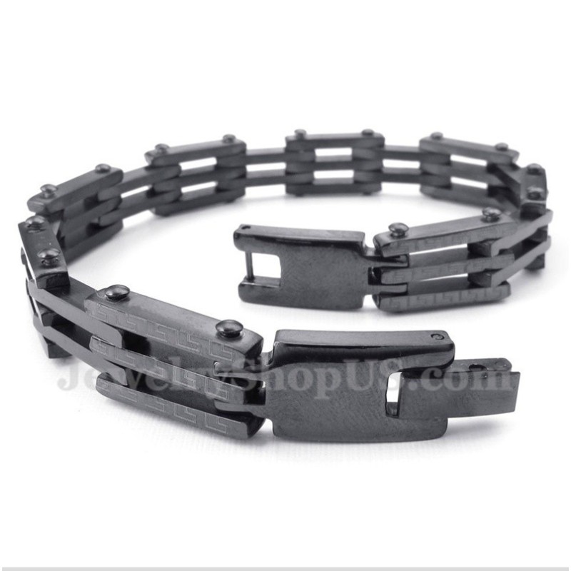 Bracciale Da Uomo In Titanio Con Motivo A Meandro Greco Bracciale Da Uomo In Titanio Con Motivo A Meandro Greco