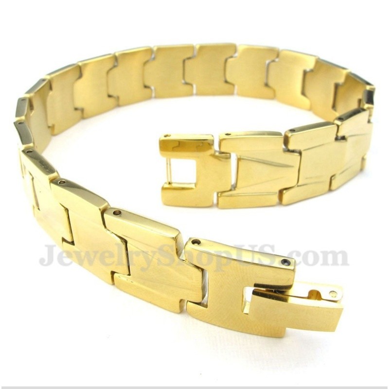 Bracciale In Titanio Oro Da Uomo Bracciale In Titanio Oro Da Uomo