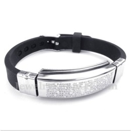 Bracciale Da Uomo In Titanio E Gomma Con Versetto Della Bibbia