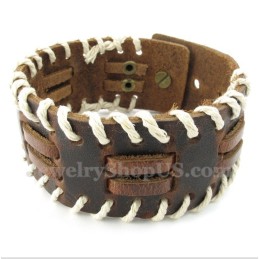 Bracciale In Titanio E Pelle Da Uomo