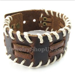Bracciale In Titanio E Pelle Da Uomo