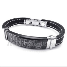 Bracciale In Gomma Con Versetto Della Bibbia In Titanio Da Uomo