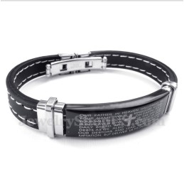Bracciale In Gomma Con Versetto Della Bibbia In Titanio Da Uomo