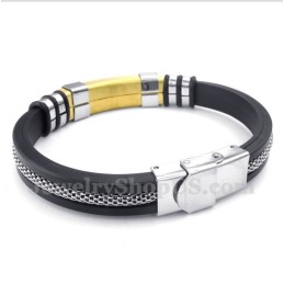 Bracciale Da Uomo In Titanio E Gomma Dorata