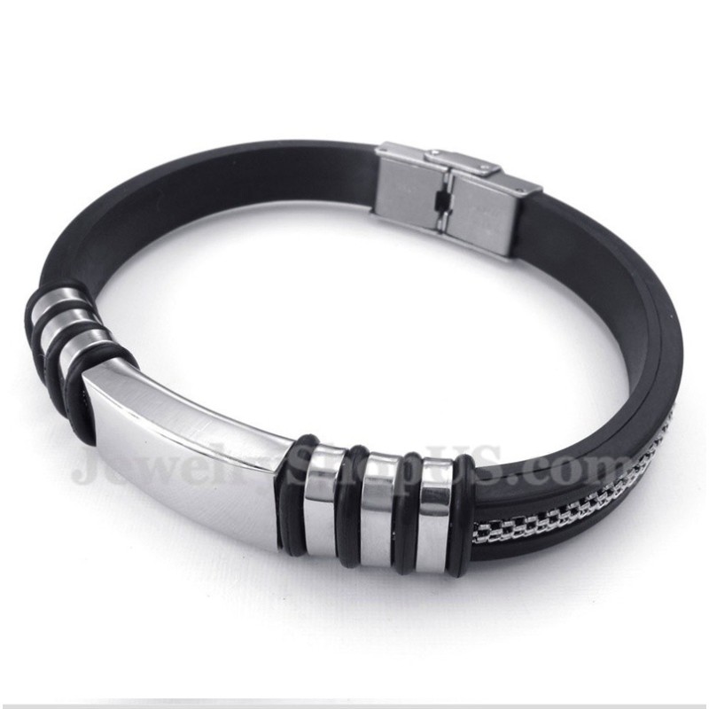 Bracciale In Gomma E Titanio Da Uomo Bracciale In Gomma E Titanio Da Uomo