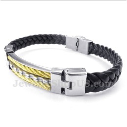Bracciale In Pelle Di Titanio Da Uomo