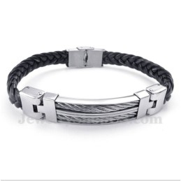 Bracciale In Pelle Di Titanio Da Uomo
