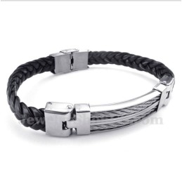 Bracciale In Pelle Di Titanio Da Uomo