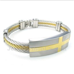 Bracciale Da Uomo In Titanio Con Croce