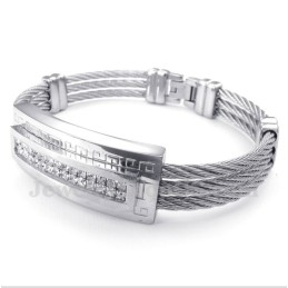 Bracciale Da Uomo In Titanio Con Diamanti