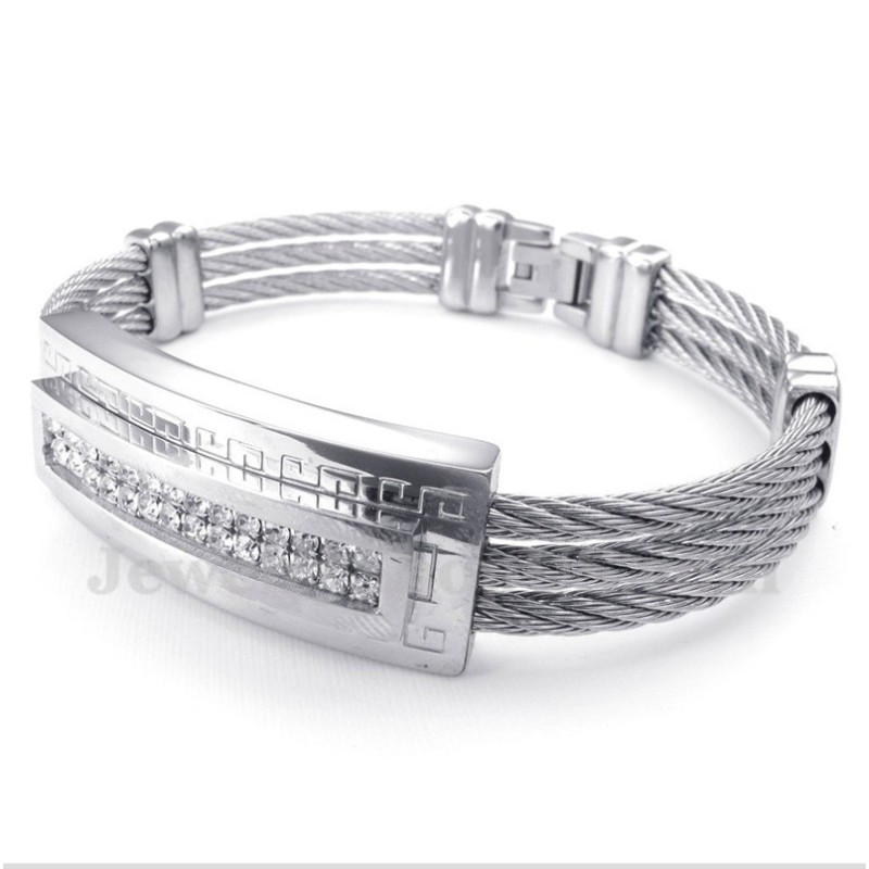 Bracciale Da Uomo In Titanio Con Diamanti Bracciale Da Uomo In Titanio Con Diamanti