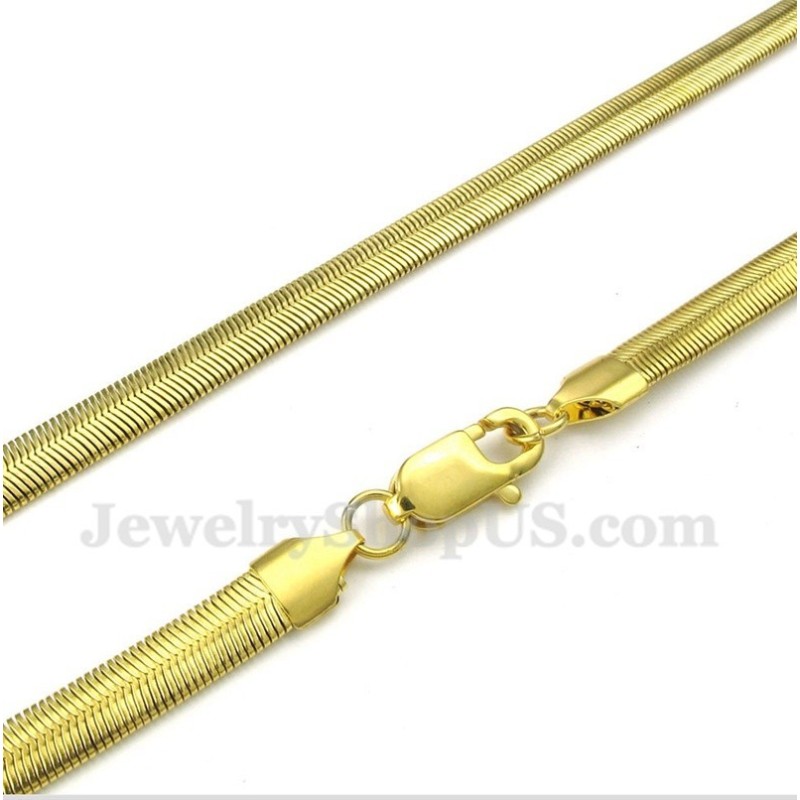 Collana Da Uomo In Titanio E Oro Con Serpente Da 20 Pollici Collana Da Uomo In Titanio E Oro Con Serpente Da 20 Pollici