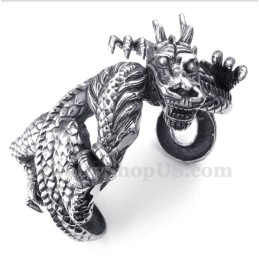 Bracciale Da Uomo In Titanio Fuso Con Drago