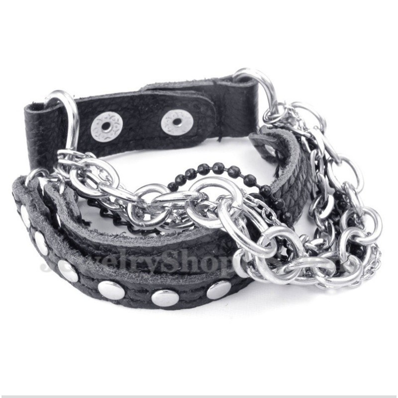Bracciale In Pelle Di Titanio Da Uomo Bracciale In Pelle Di Titanio Da Uomo