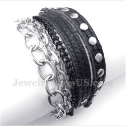 Bracciale In Pelle Di Titanio Da Uomo