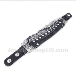 Bracciale In Pelle Di Titanio Da Uomo