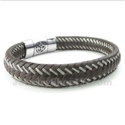 Bracciale In Pelle Con Ciondolo Ariete In Titanio Da Uomo