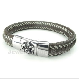 Bracciale Da Uomo In Pelle E Titanio Con Cavo