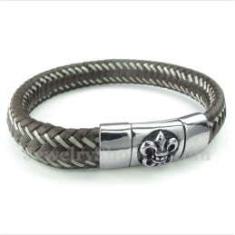 Bracciale Da Uomo In Pelle E Titanio Con Cavo