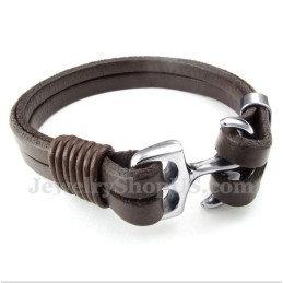 Bracciale Da Uomo In Pelle Con Ancora