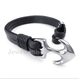 Bracciale Da Uomo In Pelle Con Ancora