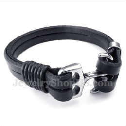 Bracciale Da Uomo In Pelle Con Ancora
