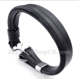 Bracciale Da Uomo In Pelle Con Ancora