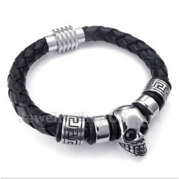 Bracciale In Titanio E Pelle Da Uomo