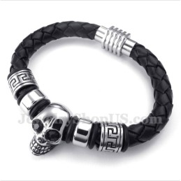 Bracciale In Titanio E Pelle Da Uomo