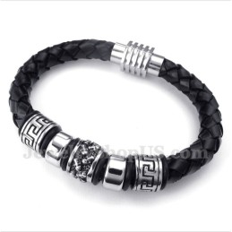 Bracciale In Titanio E Pelle Da Uomo