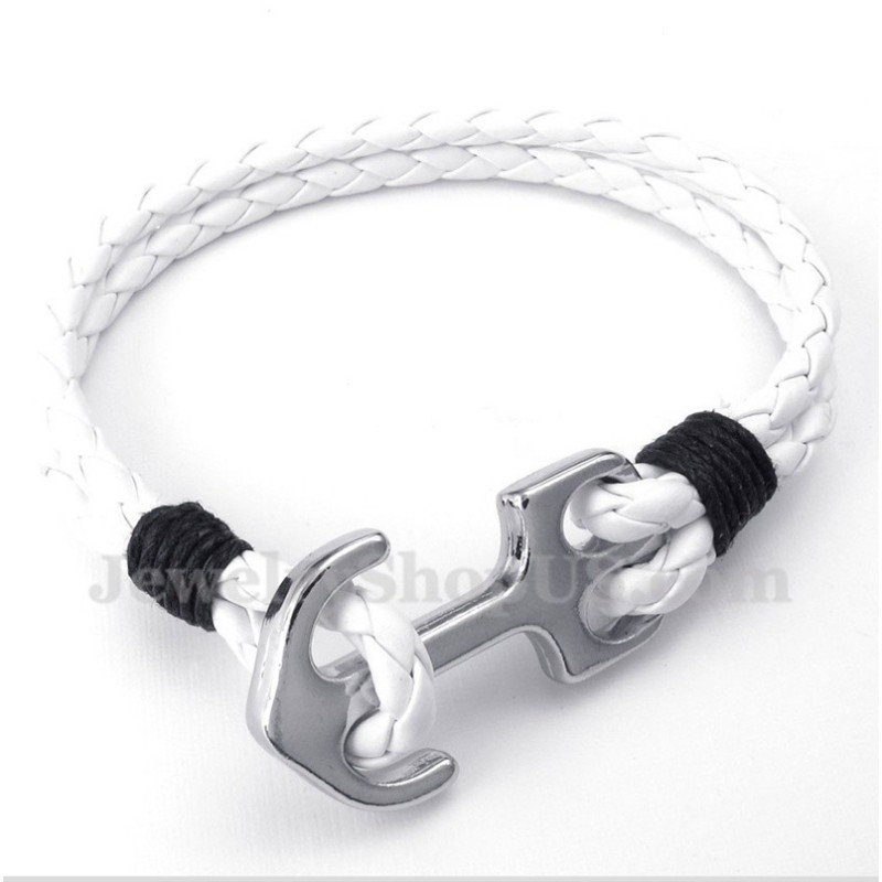 Bracciale Da Uomo In Pelle Con Ancora Bracciale Da Uomo In Pelle Con Ancora