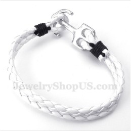 Bracciale Da Uomo In Pelle Con Ancora