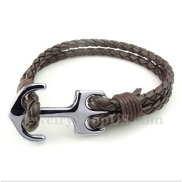 Bracciale Da Uomo In Pelle Con Ancora
