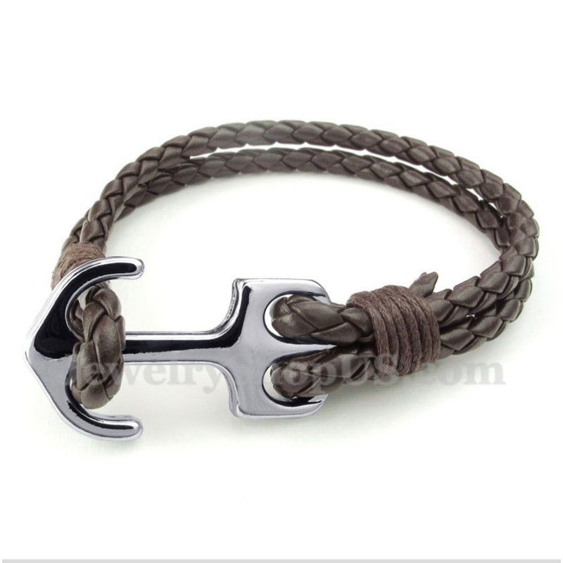 Bracciale Da Uomo In Pelle Con Ancora Bracciale Da Uomo In Pelle Con Ancora