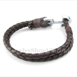 Bracciale Da Uomo In Pelle Con Ancora