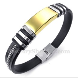 Bracciale In Gomma Color Oro E Titanio Da Uomo