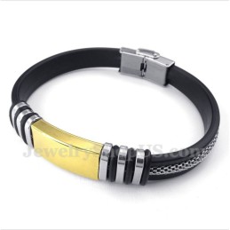 Bracciale In Gomma Color Oro E Titanio Da Uomo