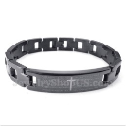 Bracciale Da Uomo In Titanio Con Croce E Versetto Della Bibbia