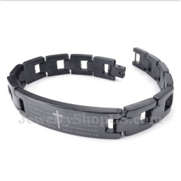 Bracciale Da Uomo In Titanio Con Croce E Versetto Della Bibbia