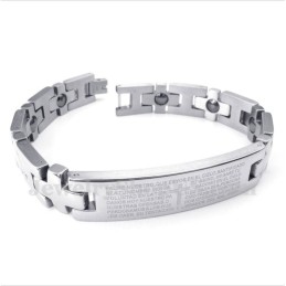 Bracciale Magnetico In Titanio Con Croce E Versetto Della Bibbia Da Uomo