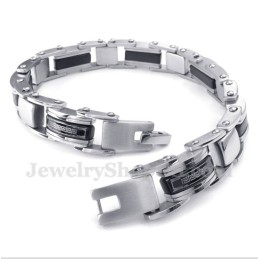 Bracciale Da Uomo In Titanio Nero Con Motivo A Meandro Greco