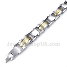 Bracciale Da Uomo In Titanio E Oro Con Motivo A Meandro Greco