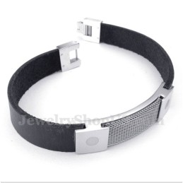 Bracciale In Maglia Di Pelle Con Armatura In Titanio Da Uomo
