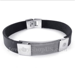 Bracciale In Maglia Di Pelle Con Armatura In Titanio Da Uomo