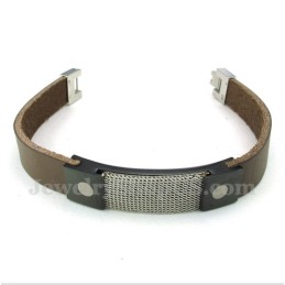 Bracciale In Maglia Di Pelle Con Armatura In Titanio Da Uomo