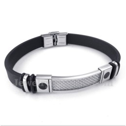 Bracciale In Gomma Con Fibra Di Carbonio E Titanio Da Uomo
