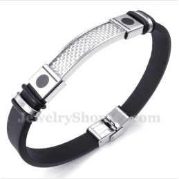 Bracciale In Gomma Con Fibra Di Carbonio E Titanio Da Uomo
